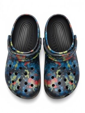 Crocs Classic Tie Dye Clogs Multicolor Comfort Slip On Shoes Women’s 6, Men’s 4